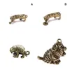 Schlüsselanhänger aus massivem Kupfer, Tiger/Fisch, Schlüsselanhänger, Vintage, glänzendes Messing, Tieranhänger, Schmuckstück, chinesisches Sternzeichen, Tiger, Charms, Ornamente