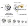 Stud Earrings 1Pair All Size 2mm To 8mm Screw-back 316l Stainless Steel Classical Round White Zircon Earring No Fade Allergy