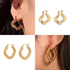 Boucles d'oreilles créoles euraméricaines en acier inoxydable, grandes boucles d'oreilles pour femmes, chaîne à breloques en forme de cœur, bijoux à la mode, cadeau