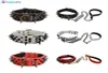 PU Leather 2quot Width Large Dog Collar Sharp Spikes Studded Medium Big Dog Collar and Leash Lead Set 201030193x3344964