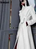 Women's Jackets Nerazzurri Spring Runway White Long Leather Trench Coat for Women Long Sleeve Elegant Luxury fashion Womens Coats Designer 231123