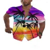 Camicie casual da uomo Camicia estiva hawaiana da cocco per uomo Camisa oversize con teschio da uomo stampato in 3d da spiaggia