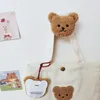 1PC Wood Bear Key Bag Coat Hook Multifunction Wall Decoration Organizer Hanger Hook Animal Plush Hallway Door Storage Rack Hook Shelf