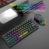 K61 Mekaniskt tangentbord RGB Backlight 15M Wired Keyboard 62 Keys Gaming Tangentboards Crater Architecture for PC Laptop 231221