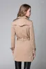 Casacos de Trench das Mulheres Estilo Britânico Elegante Moda Longa Casaco Feminino 2023 Lapela Dupla Breasted Slim Windproof Sênior Roupas de Inverno Mulheres