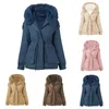 Damen Trenchcoats Winterjacke Warm Gepolsterte Parkas Plüsch Verdickter Fleecemantel Pelzkragen Mit Kapuze Winddichter Parka Mantel Chaquetas