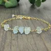 Strand Natural Aquamarine Bracelet March Birthstone Raw Stone Jewellery