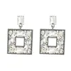 Dangle Earrings Vintage Green Rhinestone Square Pendant For Women Fashion Jewelry Girls' Daily Collection Accessories