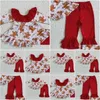 Clothing Sets Spring Fashion Kids Cute Red Bow Top Trousers Ruffles Boutique Wholesale Baby Girls Children Outfits Drop Delivery Mater Otpu9