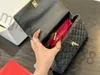 5A Designer Bag Top Custom Luxury Brand Channel Handväska läder kohud guld eller silverkedja sned axel svartrosa och vit 28*10*18 cm
