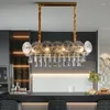 Kroonluchters moderne luxe creatieve ronde glazen hang kroonluchter voor woonkamer slaapkamer eettafel plafond hangende lamp home decor licht