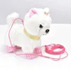 Robot Dog Sound Control Interactive Dog Giocattoli elettronici Cucciolo di peluche Pet Walk Bark Guinzaglio Teddy Toys Per bambini Regali di compleanno LJ22456