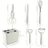 6 pezzi/set, set di gadget da cucina, set di utensili da cucina multifunzionale, forbici da cucina in metallo, portautensili da cucina