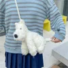 Borsa da sera Simpatica e divertente borsa a tracolla per cani in peluche per ragazza, casual, con tracolla pelosa, per bambini 231123