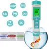 Mierniki pH 4/5/7 w 1 miernikach pH TDS EC ORP Zasolenie S. G Miernik temperatury z podświetleniem cyfrową jakość wody tester monitora dla akwarium 231122
