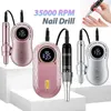 Nagelmanikyruppsättning 35000 rpm nagelborrmaskin uppladdningsbar nagelfil naglar tillbehör gel nagellack slipmaskin professionell verktyg manikyr uppsättning 231123