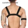 Harnais Sexy pour hommes avec brassard, Lingerie de Bondage exotique, Costumes fétichistes, col licou élastique, anneau torique, ceinture de poitrine