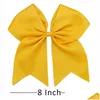 Hårtillbehör 15st/parti 8 Stor solid band Cheer Bow med alligatorklipp Cheerleading Dance Hair Bows For Girls Barrette Accesso DHFR8