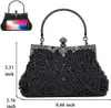 Evening Bags Lost in Vintage Clutch Handbag Beaded and Sequin Kisslock Clrer Shoulder Bag Crossbody Detachable ChainProm Party 231123