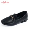 Pantofole Aphixta Lusso Fibbia in metallo Pantofole in pelo di coniglio reale Scarpe da donna Vera pelliccia Tacco quadrato Caldo Mujer Diapositive Plus Big Size 34-43 231123