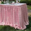 Tischrock mit rosa Glitzer-Pailletten für runde/rechteckige quadratische Tischdecke, Hochzeit, Weihnachten, Party-Dekoration