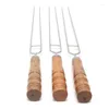 Ferramentas 4 pçs espetos de churrasco 6pcs garfos com saco de armazenamento 430 aço inoxidável churrasco garfo vara ao ar livre grelhar alimentos