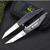 Ny ankomst A1897 High End Flipper Folding Knife 100% Real M390 Satin Blade Titanium Alloy/Carbon Fiber Handle Ball Bearing Fast Open EDC Pocket Knives