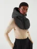 Halsdukar 2023 Winter Ultralight Down Hooded Hatts for Women Scarf Balaclava Hat Neck Zippper Drawstring Coat Short Tank Top