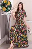 Casual Dresses 2023 Summer Short Sleeve Floral Dress Women Cotton Silk Beach Pleated Feminina