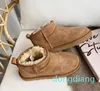 Chesut fur shearling tazz buty nowe muły kobiety mężczyźni Ultra mini platforma butowe buty z zamszową górną górną częścią