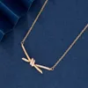 Designer Brand Gold Tiffays Twisted Necklace met gu zalen dezelfde kont diamant touwketen eenvoudig en luxe