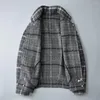 Mäns jackor Plaid Men's 2023 Wool Autumn mycket god kvalitet dubbelsidig ullmens basebolljacka solid ytterkläder vinterrock 1951