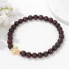 Braccialetti con ciondoli Ametiste curative Perline Color oro Croce Opaliti in pietra naturale per donne Uomini Gioielli Yoga