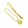 Catene Qixi Regalo per fidanzata Copia Oro vero 24k 999 Ciondolo Collana con clavicola Moda femminile Versatile Gioielli 18K puri