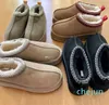 Designer-Schuh-Hausschuhe, Slides, Australien-Stiefel, Tazz-Fell, Damen-Winterplattform, Wolle, Schaffell