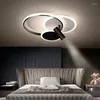 Plafondlampen Noordelijke minimalistisch licht slaapkamer LED geometrische cirkelvormige lamp creatief met spotlightstudie woonkamerlampen