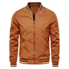 Chaquetas para hombres 2023 Color sólido Bomber Chaqueta Hombres Casual Slim Fit Béisbol Hombre Otoño Moda Alta Calidad para