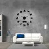 벽시계 미국 깡패 DIY 거대한 시계 개 품종 구덩이 장식 아크릴 미러 아트 스티커 현대 큰 프레임리스 시계