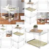 Desk Drawer Organizers Wholesale Acrylic Makeup Organizer 2 Pack Cosmetic 11 H Display Case Skincare Large Capacity Drop Delivery Offi Dhpbk