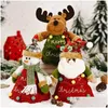 Décorations de Noël Santa Sacs Sac cadeau en tissu Candy Apple Poignée pour arbre Accueil Table Année Noel Noël Cadeaux Drop Livraison Jardin F Otvum