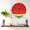 Orologi da parete Anguria Frutta Cartone animato Silenzioso Home Cafe Arredamento per ufficio per arte della cucina Grande 25 cm