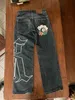 Jeans da uomo Retro Harajuku Baggy Hip Hop Rock Lettera Y2k Pantaloni Uomo Moda gotica Streetwear Vita alta Gamba larga Donna 231122