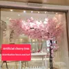 30 Stil kan välja) Artificial Cherry Blossom Tree Floor Simulation Flower Ornament Stor Peach Tree Wedding Home Outdoor Garden Hotel Decoration Wedding Stage