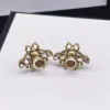 Luxury Insect Bee Stud Designer Womens Hoop Earrings Ladies Wear Earring G Jewelry Party Birthday Gifts Pearl Diamond Ruby Stud With Box -3
