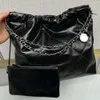 Klassische schwarze silberne 22-Tasche Damen-Umhängetaschen Luxus-Designer-Tasche Damen-Einkaufstasche Lederhandtasche Diamant-karierte Kettentasche
