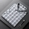 Chemises décontractées pour hommes chemises sans ironique printemps et été en coton haut de gamme banc à plaid big marque même style