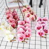 Fleurs décoratives 10 pièces/paquet impression 3D orchidées papillon Latex Real Touch 8 têtes fleur artificielle pour la décoration de mariage à la maison Flores