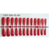 Unghie finte 24 pezzi rosso francese indossabile nail art carino amore cuore finto mini corto finito premere con colla all'ingrosso