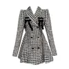 Plaid Vintage Kawaii Women Patchwork Elegancka impreza Mini Koreańska moda Koreańska Y K One Piece Dress Autumn