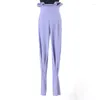 Stage Wear 15 Colors Ballroom Dance Wide Leg Pants Striped High Waist Latin Practice Women's Tango Waltz Trousers DL6526